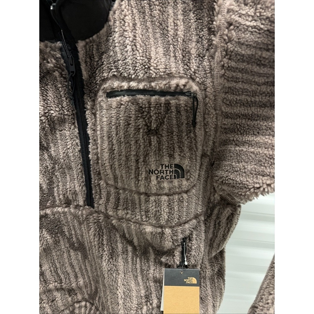 NWT The North Face Long sleeve Extreme Pile 1/2 Zip Fleece Pullover Fawn Grey L - Picture 5 of 7